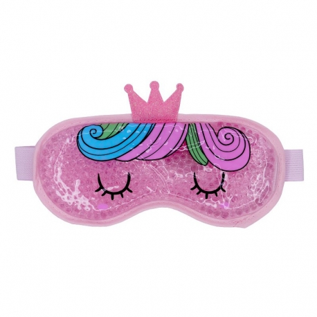 Šildanti/šaldanti akių kaukė - miego akiniai beOSOM Hot & Cold Eye Mask rožinė, su minkštais rutuliukais